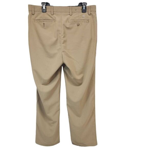 FootJoy Men's Size 34 x 30 Kahki Flat Front Polyester Blend Flat Front Golf Pant - Picture 2 of 11